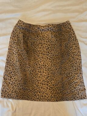 Leopard Print Pencil Skirt in Tan